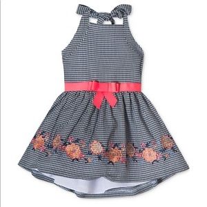 Rare Editions Halter Top Embroidered Dress